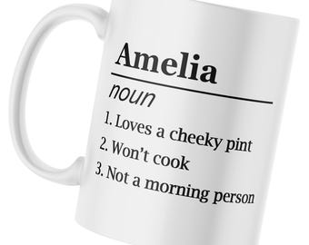 Personalised Noun Coffee Mugs Design, Custom Dictionary-Style Coffee Mug, Name As Noun Mug Design, Witty Noun Mug Gift for  Men and Women