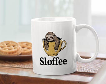 Funny Sloth Mug - Humorous Gift for Men & Women, Cute Sloth Lover Coffee Cup, Quirky Animal Mug, Perfect Gifting Idea for Sloth Fans
