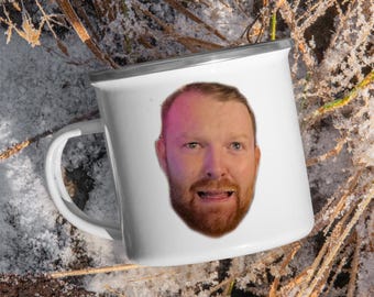 Personalised Enamel Face Mugs, Custom Face Designs for Men, Customised Face Tea Mug, Personal Style Coffee Mugs, Photo Mug Souvenir Designs