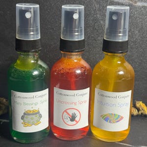 Spiritual Intention Sprays for Intuition Blessings Uncrossing Energy Clearing Aura Mist Ritual Spray