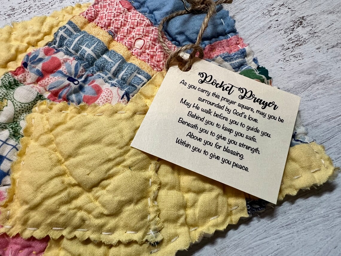 Pocket Prayer Quilt Square Prayer Cloth 5x5 From Vintage Etsy
