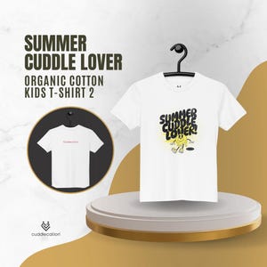 Summer Cuddle Lover Organic Kids T-Shirt | Toddler & Youth Eco-Friendly T-Shirt | Soft Cotton Summer Play Tee for Boys and Girls