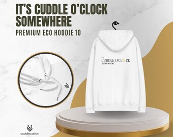 It’s Cuddle O’Clock Somewhere Hoodie | Organic Cotton Hoodie | Eco-Friendly Unisex Sweatshirt | Cozy Loungewear | Cute Couple Gift - 10