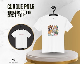 Cuddle Pals Kinder T-Shirt aus Bio-Baumwolle - Niedliches Tierfreunde-T-Shirt - Umweltfreundliches Shirt für Kleinkinder und Kinder - Geschenk für Tierliebhaber für Kinder