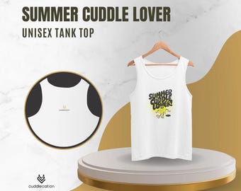 Summer Cuddle Lover Tank Top - Unisex Sleeveless Shirt - Soft Cotton Casual Fit - Cozy Beach Vibes Gift Idea