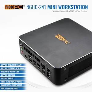 PICOPC INTEL® 14th Gen i7 Mini Arbeitsplatz-PC mit vPro 3xDisplay, Dual 2,5 GbE, Wi-Fi-6E, TPM & Raid / Mini-PC / Arbeitsplatz der nächsten Generation