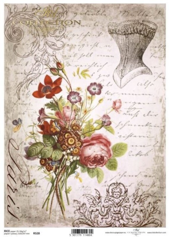 rice paper Decoupage. ITD Collection.3 Piece Scrapbooking Paper