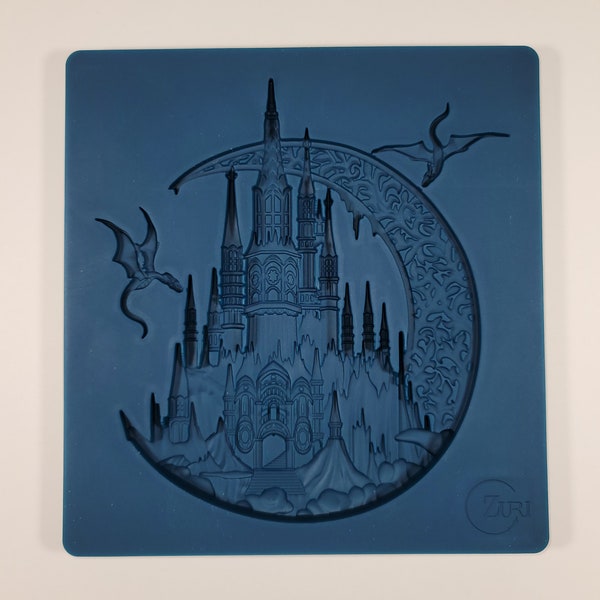 Zuri Designs Enchanted Castle Highly Detailed Silicone Mould for Furniture, Mixed Media, Art Journals and More