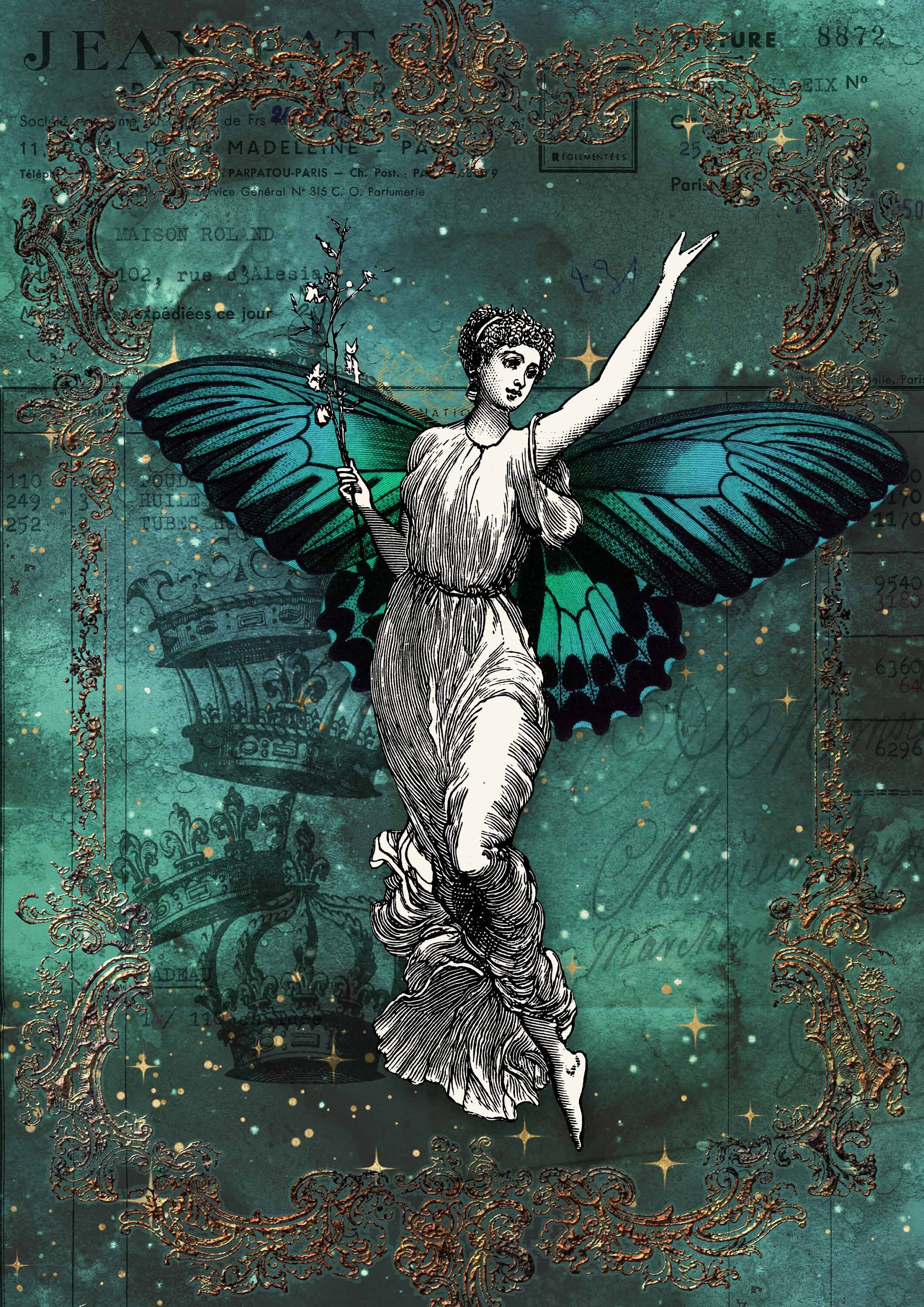 Decoupage Queen Fairy Queen 0045 Rice Paper Decoupage A4 for Etsy UK