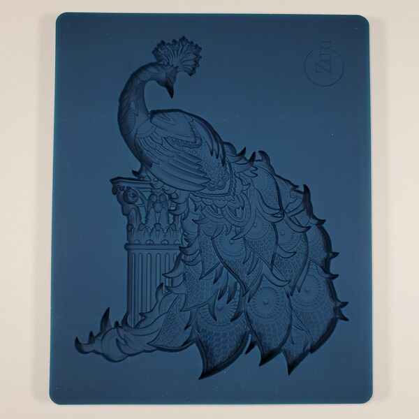 Zuri Designs Peacock Splendor Highly Detailed Silicone Mould for Furniture, Mixed Media, Art Journals and More