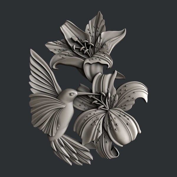Zuri Designs Colibri Flutters Hummingbird Highly Detailed Silicone Mould for Furniture, Mixed Media, Art Journals and More