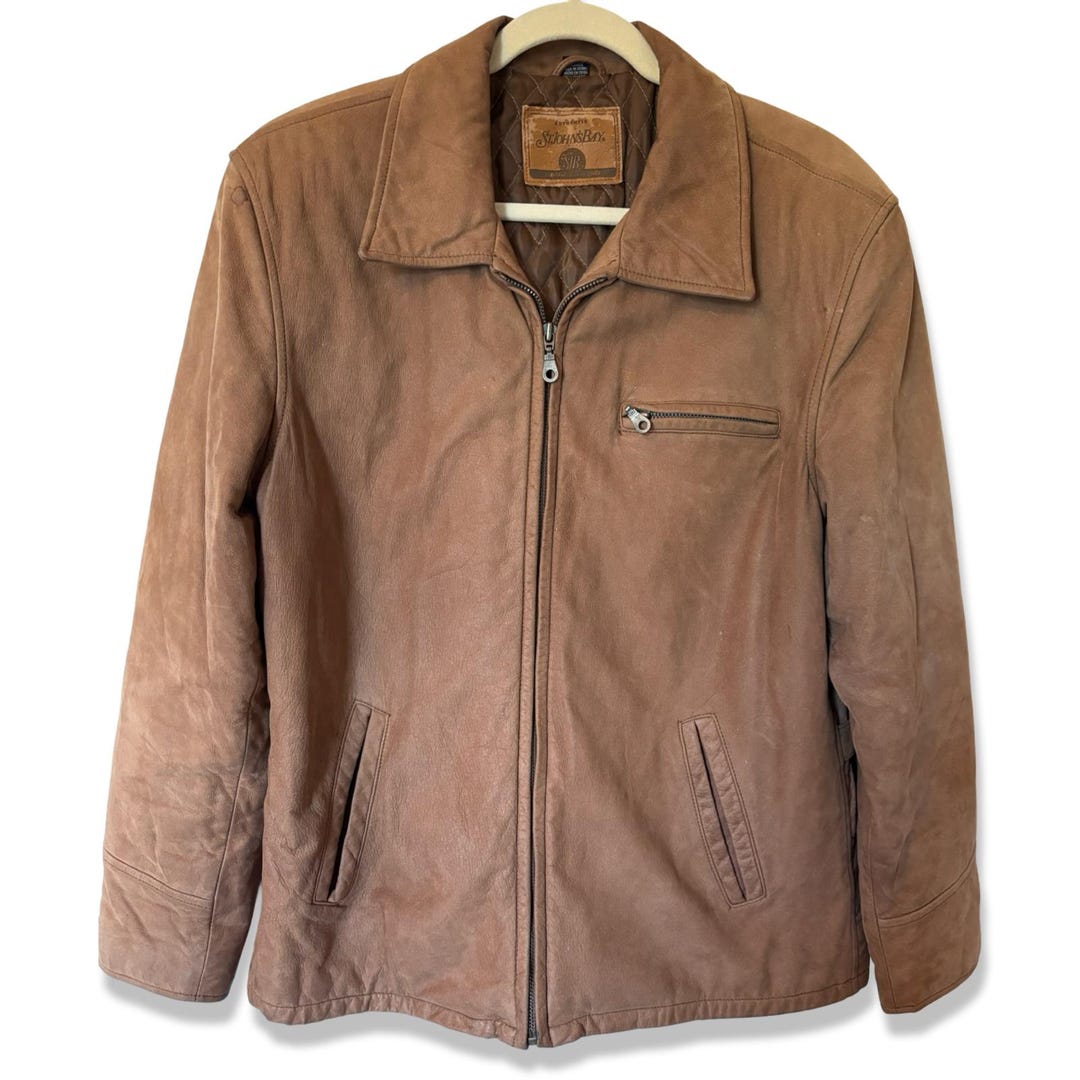 80s 90s st.john a−2 genuine lether Vintage St. Johns Bay 100