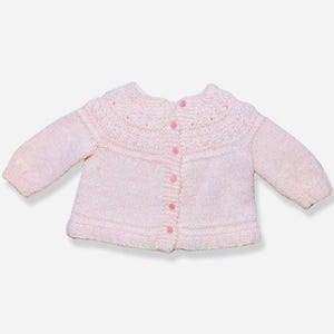 Vintage Handmade Baby Pink Knit Cardigan Sweater
