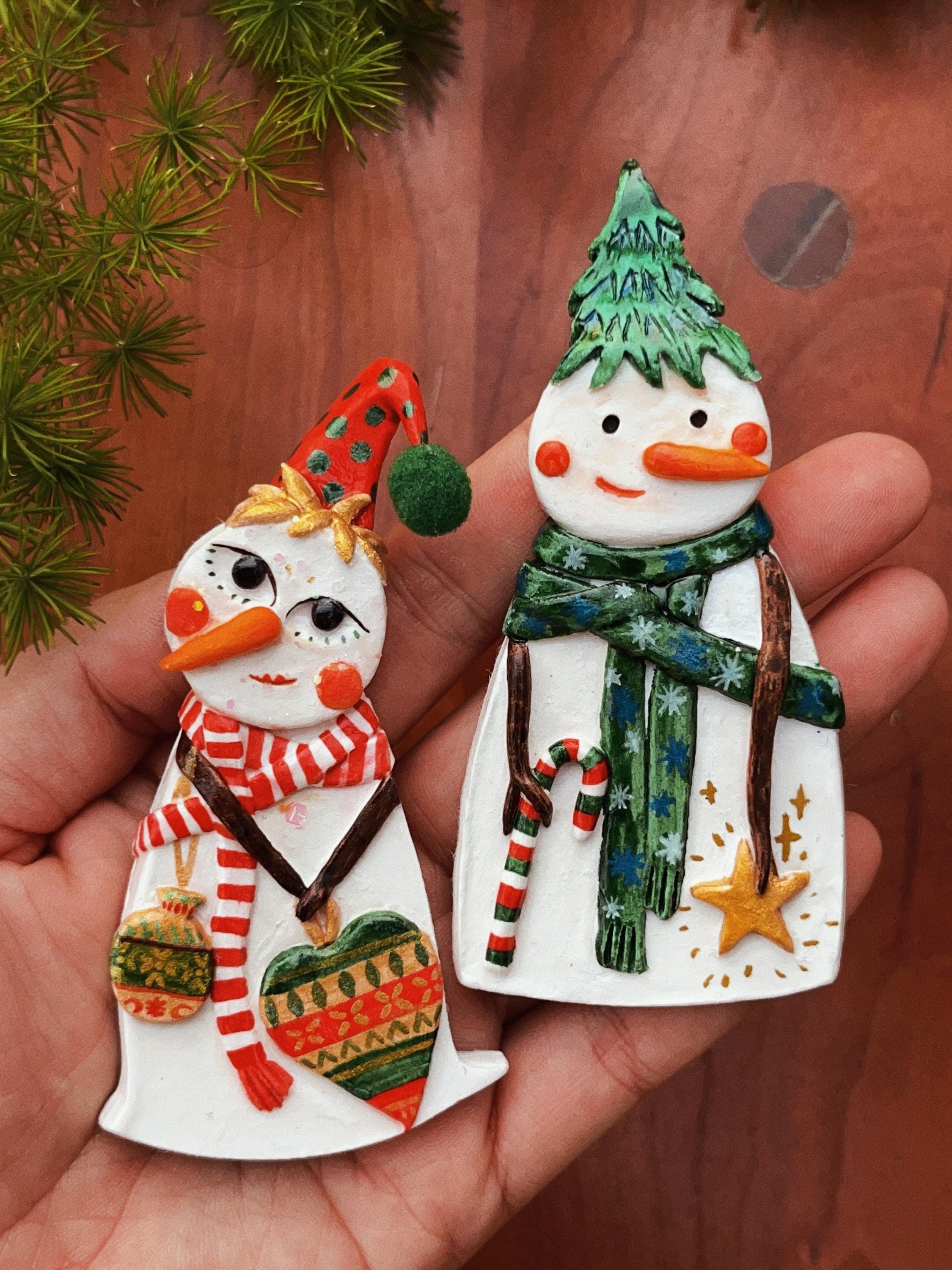 Handmade Christmas Snowman Magnet Set – Meet Jasper & Joy, Your Festive ...