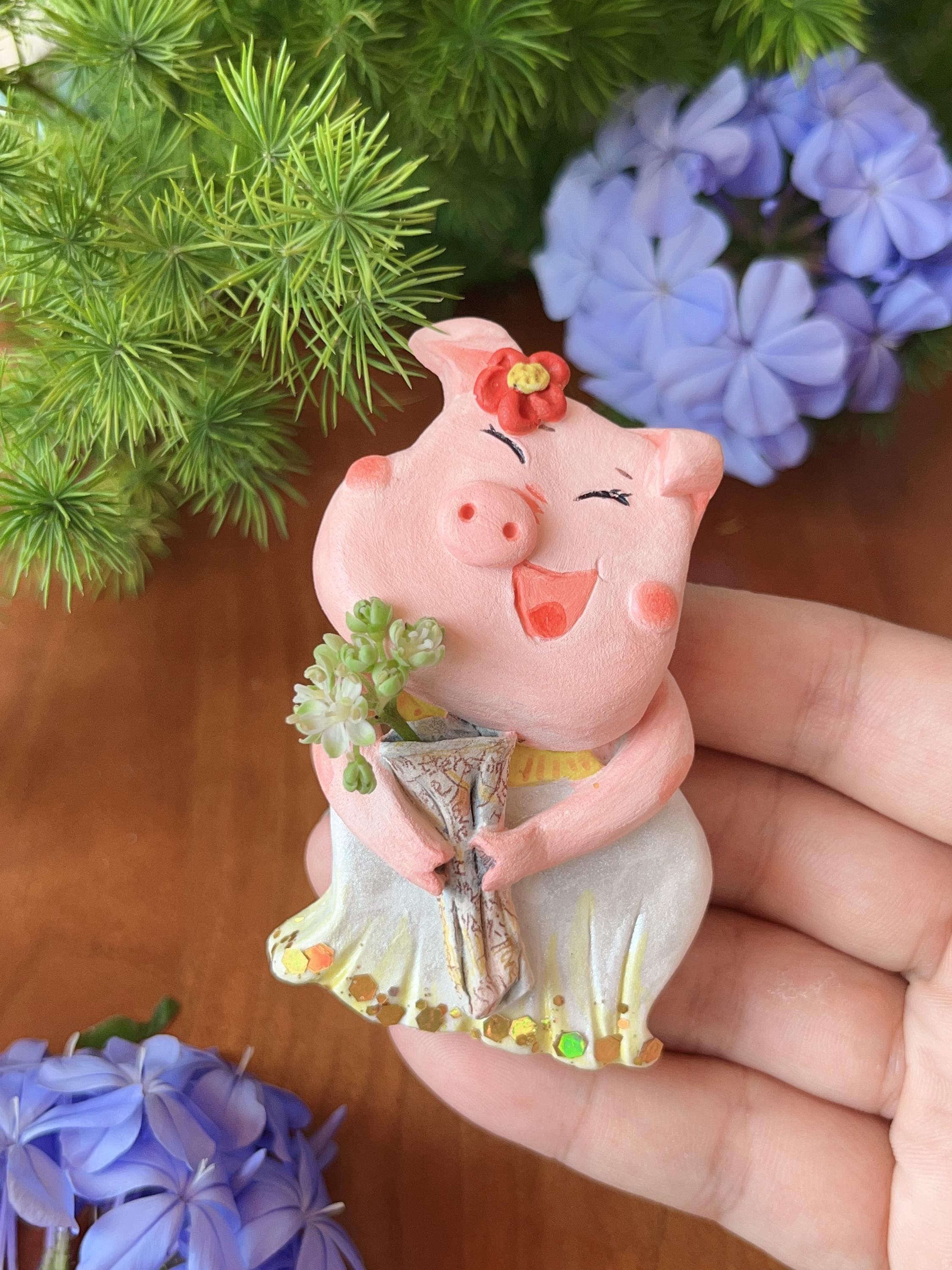 Handmade Clay Pig Couple Magnets: Whimsical Farmhouse Decor - Etsy