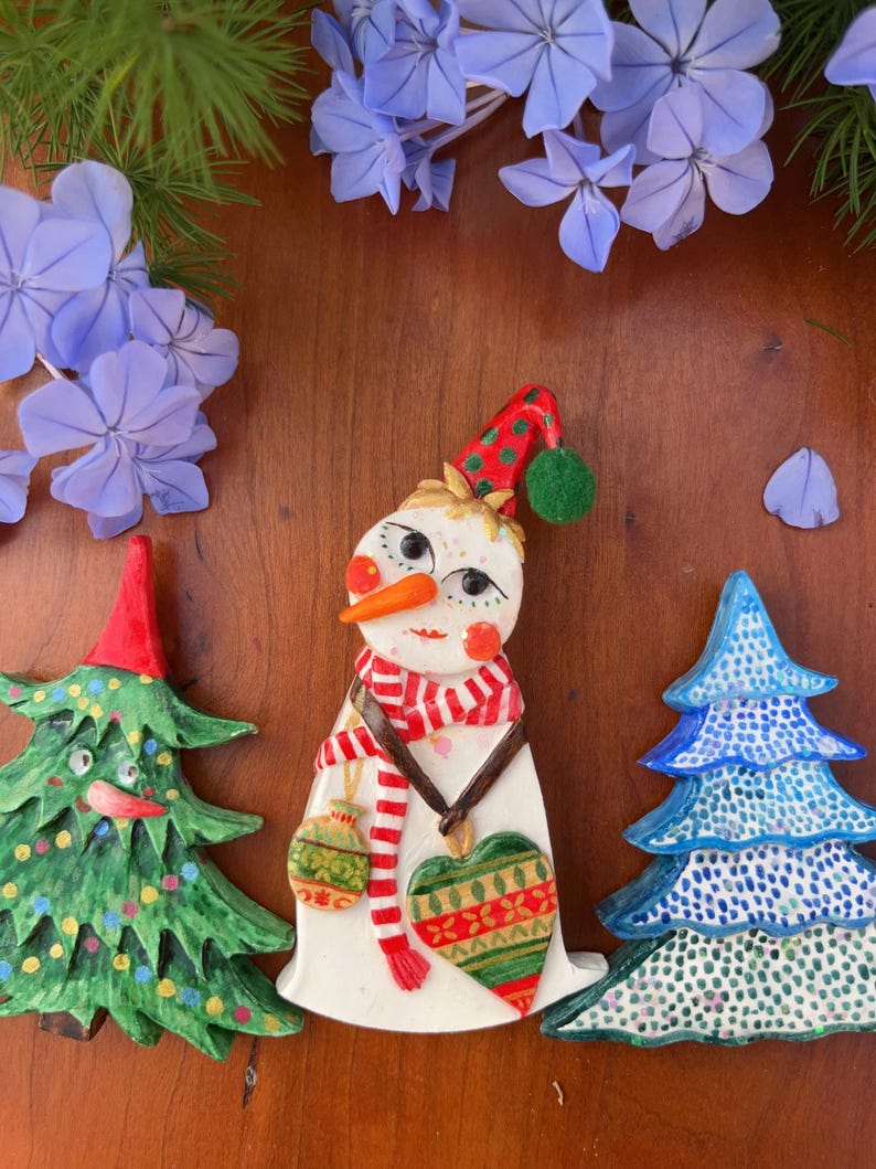 Handmade Christmas Snowman Magnet Set – Meet Jasper & Joy, Your Festive ...