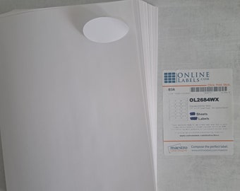 774 labels (43 sheets) 1.5" x 2.5" white matte oval shaped blank labels for any printer OL2684WX packaging labels