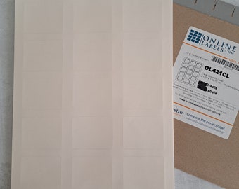 675 labels 2.125x1.6875" clear gloss blank labels for laser printers OL421CL (45 sheets) packaging labels