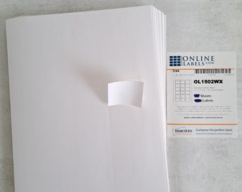 1260 labels 2"x1.5" (70 sheets) white matte blank labels for any printer OL1502WX return address labels