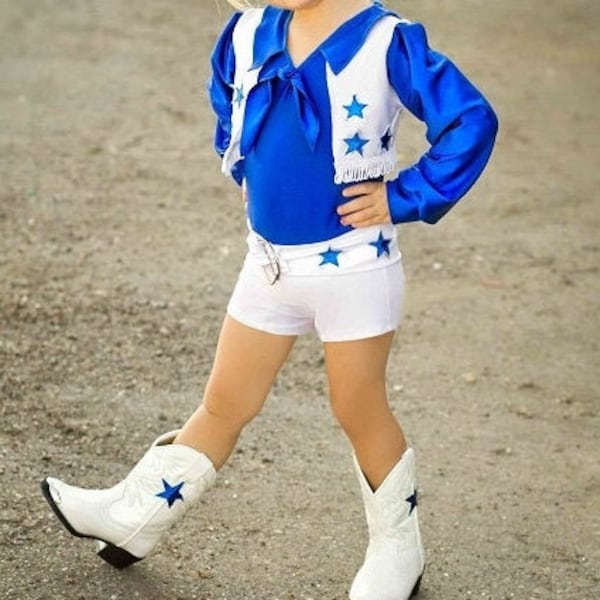 Dallas Cowboys Cheerleader Inspired Biketard/Dallas Cowboys Performance Costume/Toddlers Girl Dallas Cowboys Leotard