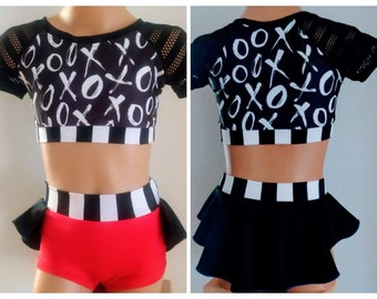 Dance Costume -XOXO Dance Set - Cheerleading Practice Set-Running Costume -SENDesigne Costumes