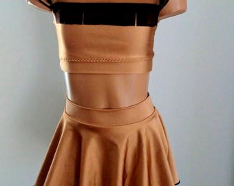 Lion Inspired Dance Costume – Nylon Spandex Performance Outfit, Halloween Party Wear