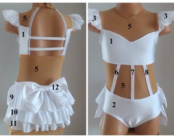 Design Your Own Dance Costume-Princess Base Costume- White Performance  Costume - SENDesigne Costumes