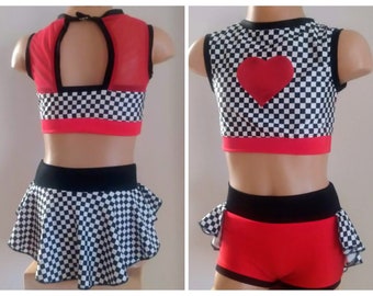 Queen of Hearts  Inspired Costume - Queen of Hearts Performance Outfit - Alice in Wonderland Costume