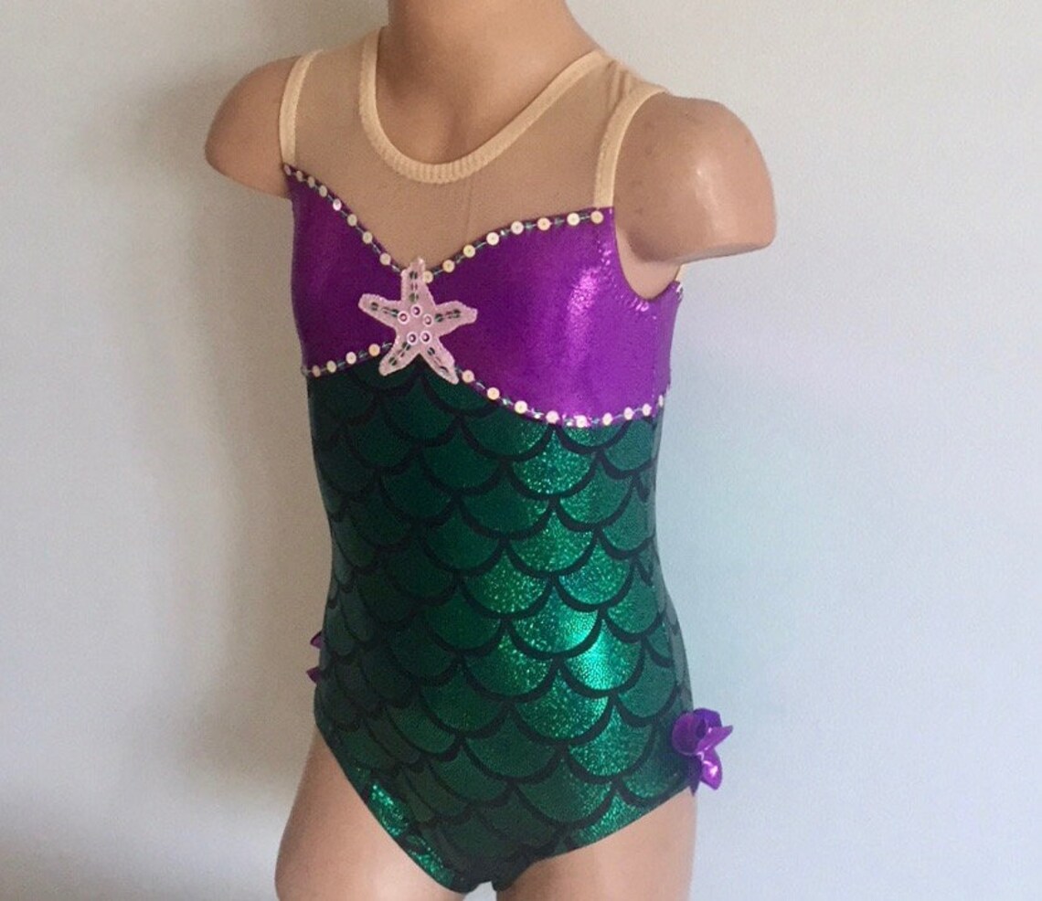 Little Mermaid Inspired Gymnastics Leotard. Ariel Dance Etsy