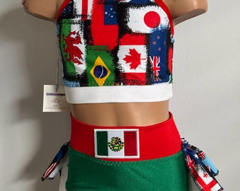 Costume de danse du monde entier - tenue de convention de danse patriotique - costume d'audition de danse