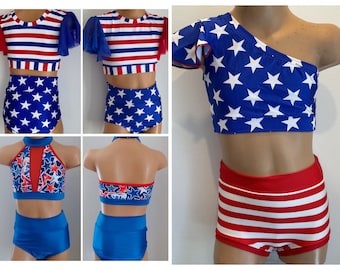 Size 6 READY TO SHIP Sample Sale - Patriotic Costume - 4th of July Costume - Patriotic Dance Base Costume