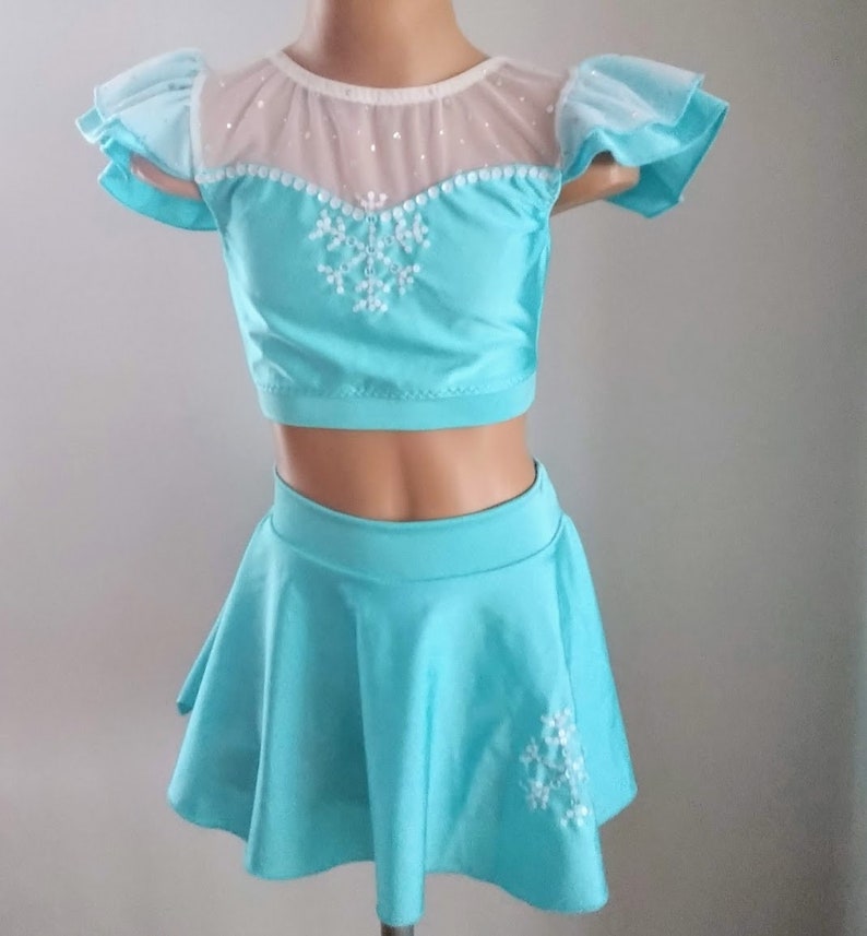 Elsa Inspired Dance Set Elsa Performance CostumeElsa Crop Etsy
