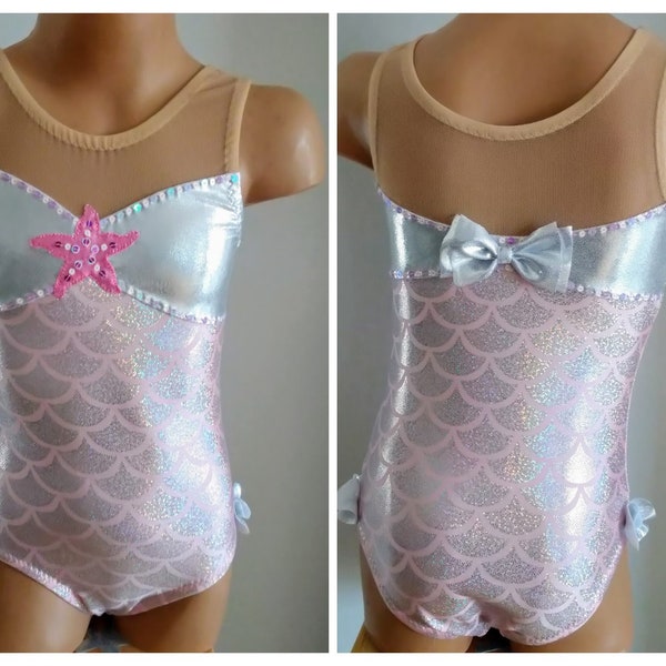 Little Mermaid Inspired Gymnastics Dance Leotard - Ariel Dance Leotard-Toddlers Child Mermaid Costume--SENDesigne Leotards.