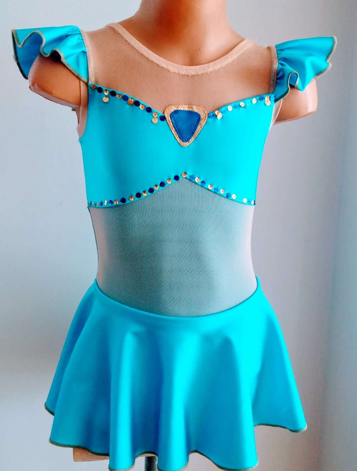 Jasmine Inspired Figure Skating Dress Jasmine Dance Costume Etsy