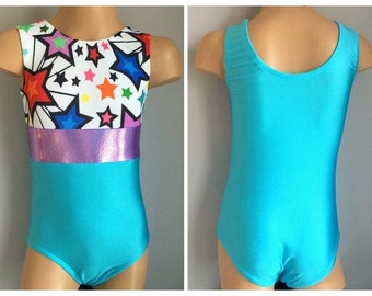 Gymnastics Dance Leotard with Star Burst Insert - Toddlers Girls Gymnastics Star Leotard- Dancewear - SENDesigne Leotards