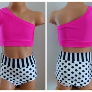 One Shoulder Dance Costume -Dance Costume Base-Dance Top-One Shoulder Crop Top-Custom Costumes-Practice Dancewear