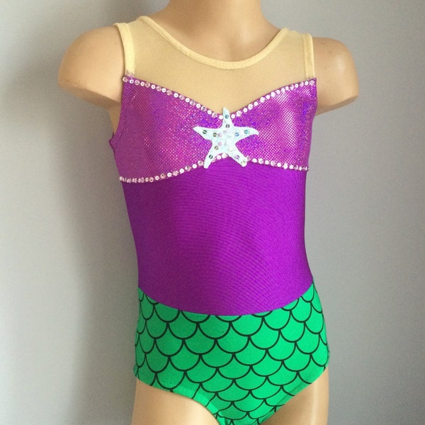 Dancewear. Gymnastics Leotard. Dance Leotard. Mermaid Inspired Toddlers Girls Leotard. Performance Costume. Size 2T - Girls 12