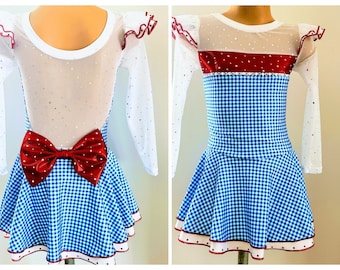 Dorothy Inspired Dance Costume- Dorothy Dress - Dorothy Performance Costume-Dorothy Bodysuit - SENDesigne Costumes