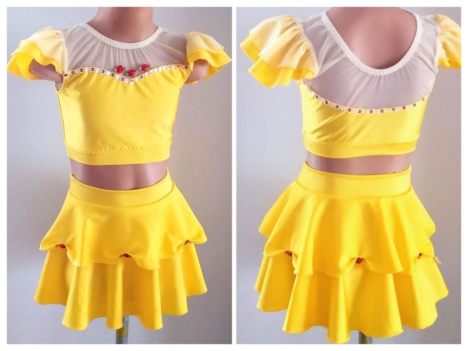 Princess Belle Inspired Dance Costume belle Performance Costume belle Dance Top and Skirt Dancewear Sendesigne Costumes Etsy UK