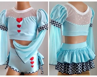 Alice in Wonderland Inspired Costume - Alice Dance Performance Costume - Alice Lyrical Outfit