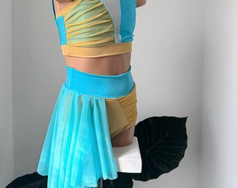 Disfraz de danza lírica inspirado en Jasmine - Disfraz de convención de danza Jasmine - Disfraz de princesa árabe para audición de baile - Disfraz lírico fluido