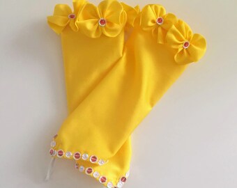 Princess Arm Warmers - Belle Inspired Arm Warmers - Belle  Gloves-Princess Glovettes - Kids Princess Gloves-SENDesigne Costumes