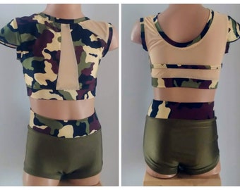 Costume de danse camouflage : représentation, congrès, tenue d'audition