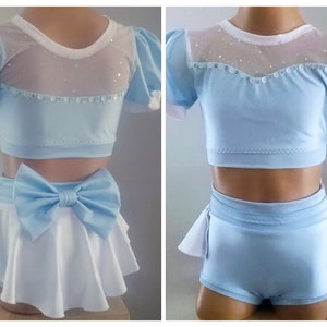 Cinderella Inspired Performance Costume - Cinderella Dance Costume-Cinderella Crop Top and Skirt - Dance Base costume