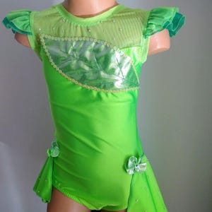 Tinkerbell Inspired Dance Costume - Tinkerbell Performance Dress - Tinkerbell Figure Skating Dress