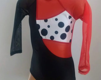 CUSTOM COLORS Dance Costume Base - Cruella De Vil Inspired Dance Leotard - Toddlers Girls Dance Performance Leotard -  - Custom Leotards