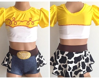 Jessie Inspired 2 Piece Dance Set -Jessie Dance Costume-Toy Story Jassie Costume - SENDesigne Costumes-Custom Dance Costumes