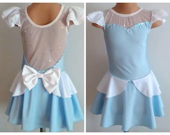Cinderella Inspired Figure Skating Dress-Princess Cinderella Performance Costume -SENDesigne Costumes