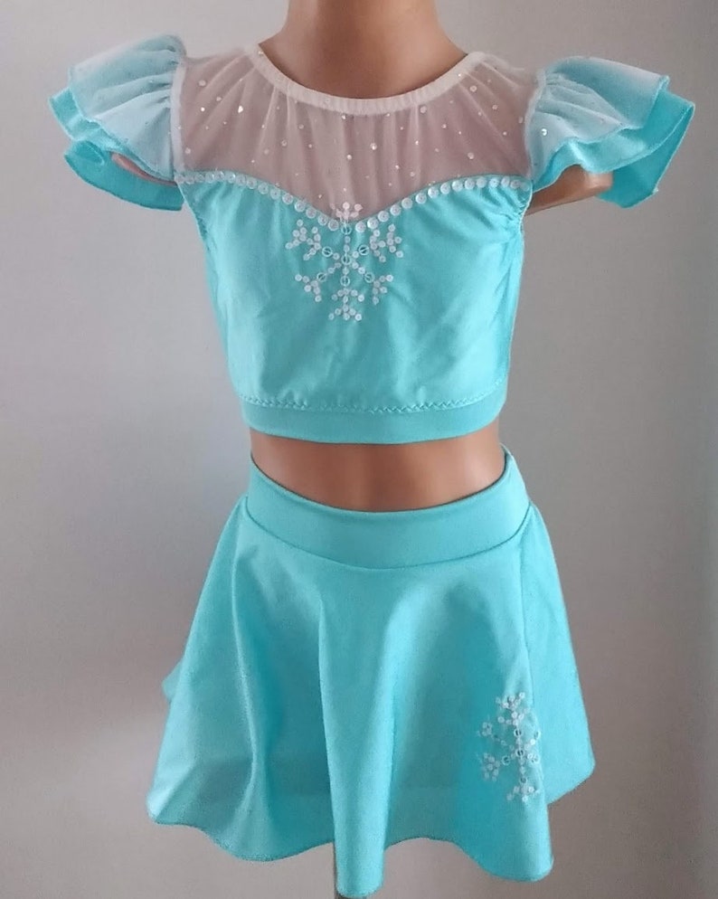 Elsa Inspired Dance Set Elsa Performance CostumeElsa Crop Etsy