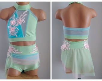 Dance Custom Costume Base - Lyrical Dance Costume - 2 Piece Dance Set - Performance Costume - Dance Convention - Dance Audition Outfit